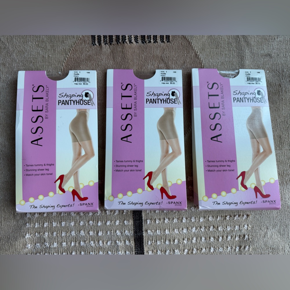 NEW Bundle of 3 Spanx Assets Shaping Pantyhose, Size 1 XS, Nude/Sheer